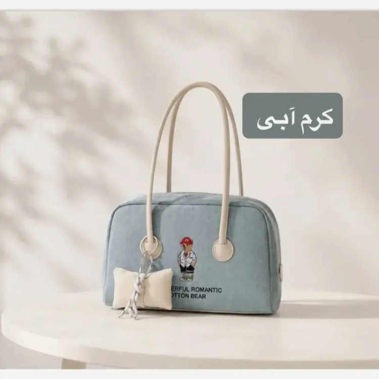 کیف زنانه روزمره پارچه ای طرح کنف با آستر ساتن