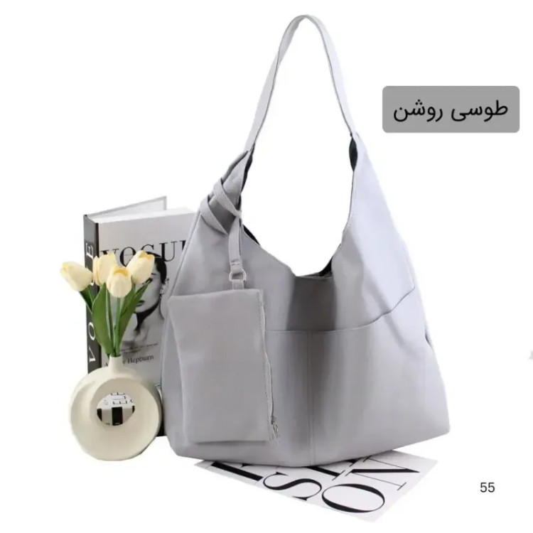 کیف زنانه چرم مصنوعی روزمره و دانشگاهی سه جیب بیرونی