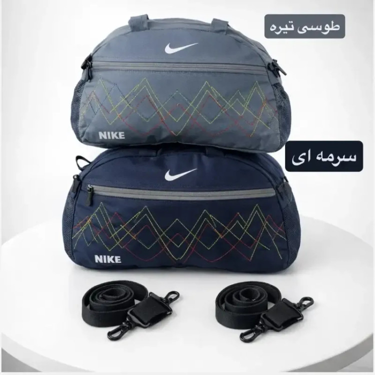 ساک ورزشی پارچه ای بند دار سه جیب ابعاد 45 در 25 در 15 سانتیمتر