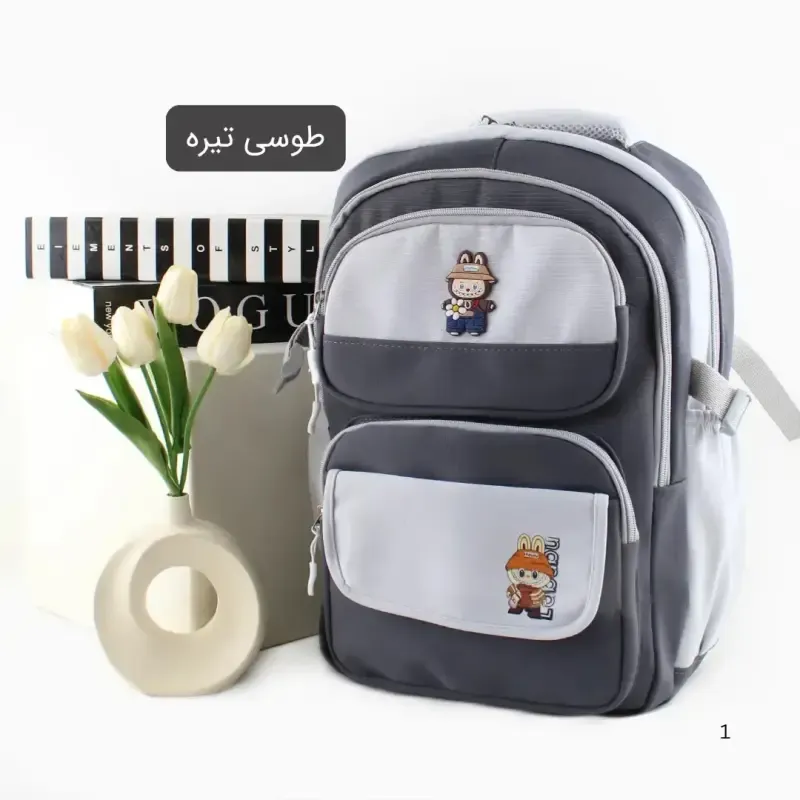 کوله پشتی پارچه ای روزمره و مدرسه دانشگاه مدل جیب دار