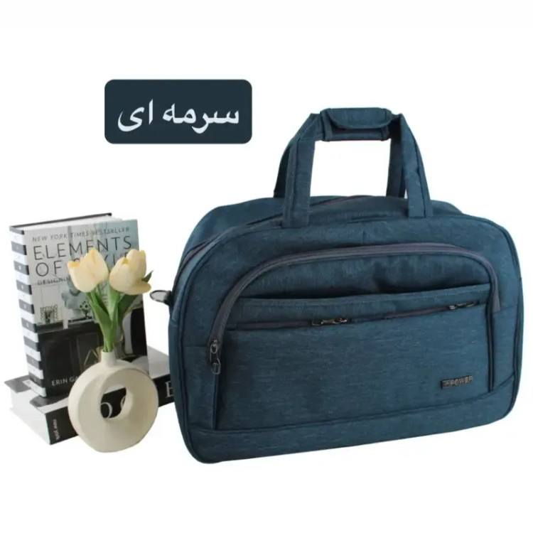 ساک ورزشی اسپرت پارچه ای زیپ دار بند بلند 3 بند 4 جیب بیرونی 1 جیب داخلی 60x38x20 سانتیمتر