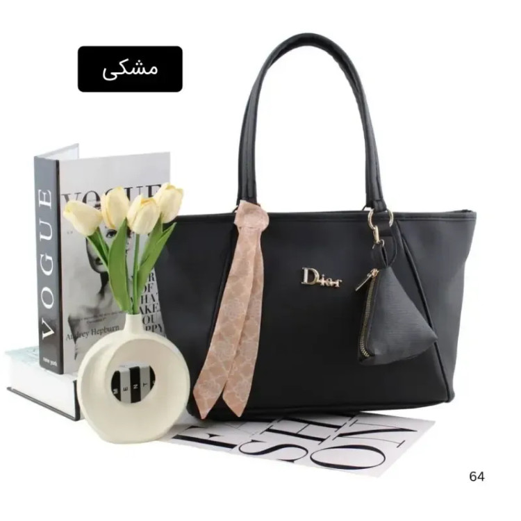 کیف زنانه چرم مصنوعی روزمره و مهمانی ابعاد 35 در 25 در 10 سانتیمتر