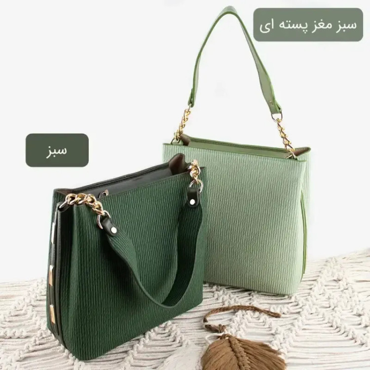 کیف زنانه روزمره چرم مصنوعی با بند بلند و جیب داخلی