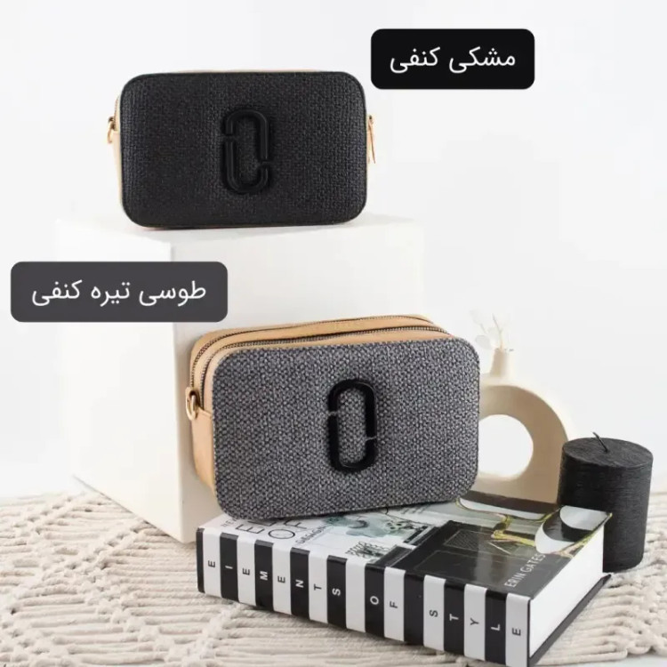 کیف پاسپورتی چرم مصنوعی زیپدار اسپرت روزمره بند بلند دو جیب بیرونی