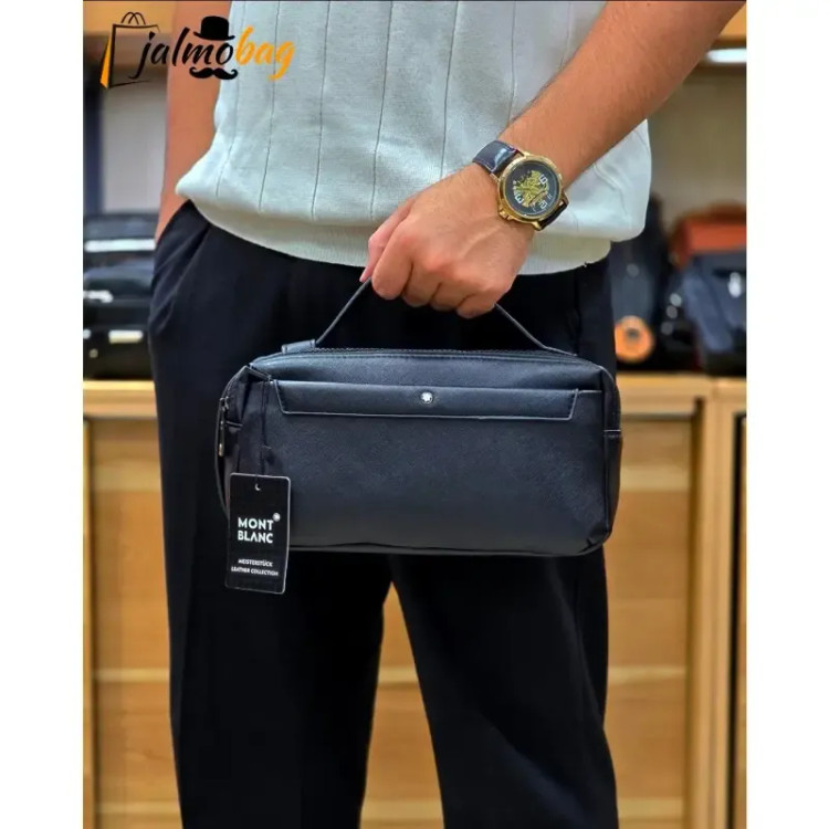 کیف دستی دوحالته مونت بلانک چرم وارداتی چهار زیپ