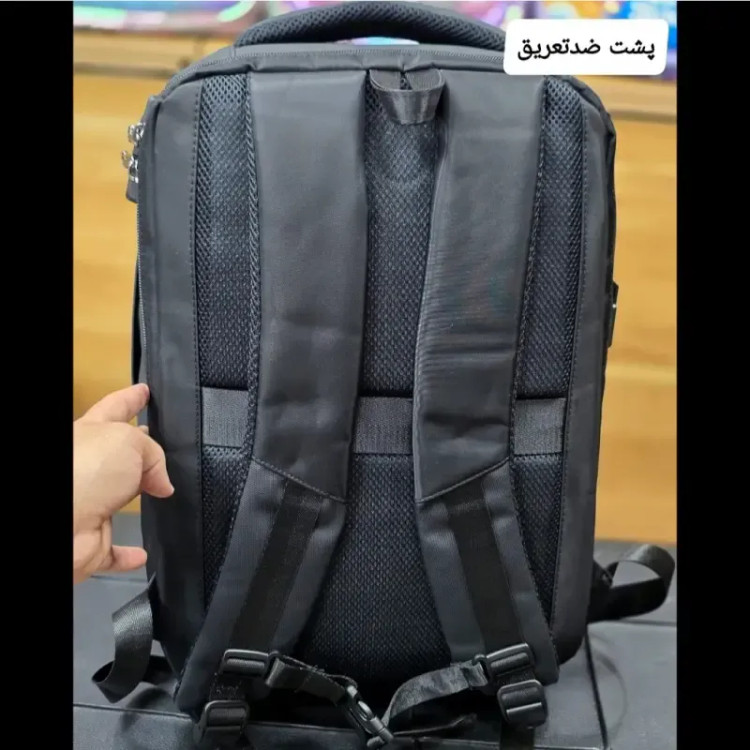 کوله پشتی لپتاپی قفل دار پورت دار ضدتعریق مناسب روزمره اداری دانشجویی دبیرستانی