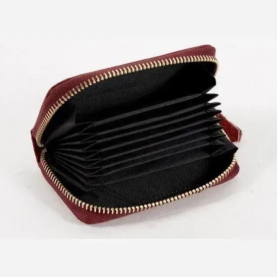 کیف پول جاکارتی چرم مصنوعی مدل آکاردئونی طرح شسته مدل ترنج