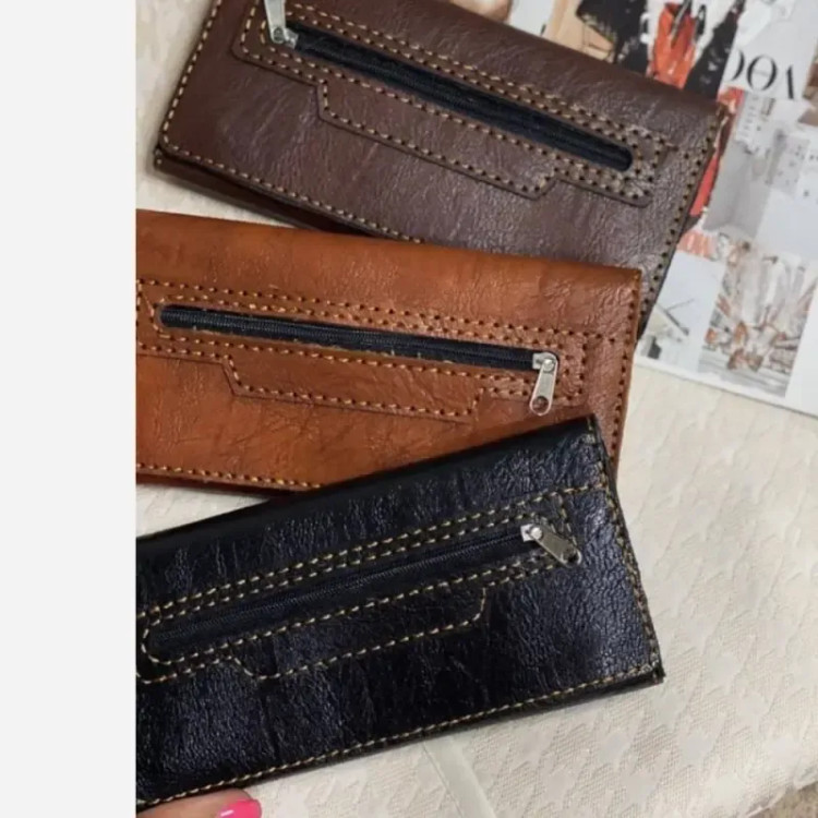 کیف پول و موبایل چرم سه لت مدل عطارد دست دوز با چرم خارجی درجه یک