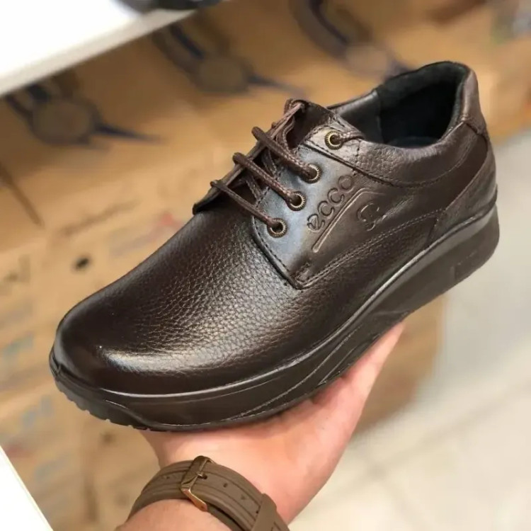 کفش چرم طبی مردانه طرح کلارک رنگ سوخته زیره پیو