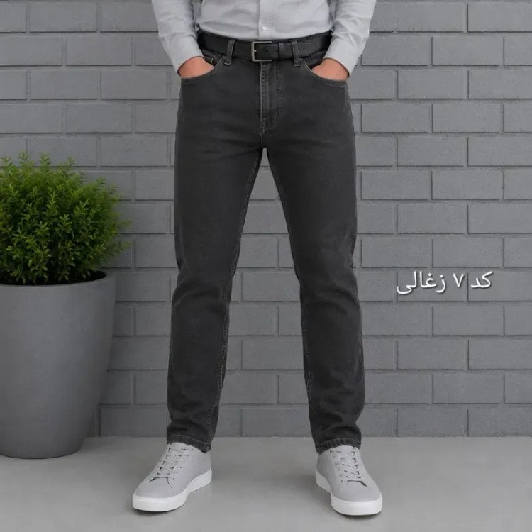 شلوار جین مردانه راسته پنبه فلامنت سایز 40 تا 58