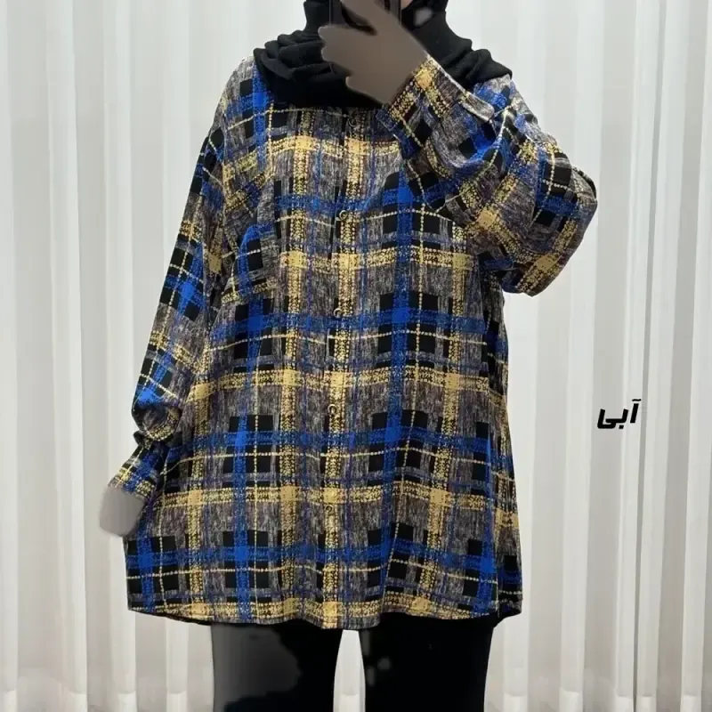 شومیز نخی جلوباز دکمهدار زنانه و دخترانه پارچه خارجی چهارفصل