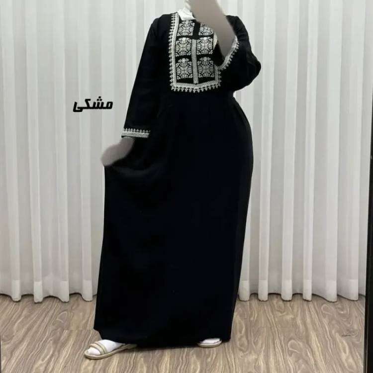 پیراهن ساحلی نخی زنانه مدل ساره 2 کد 1756 فری سایز با کمربند