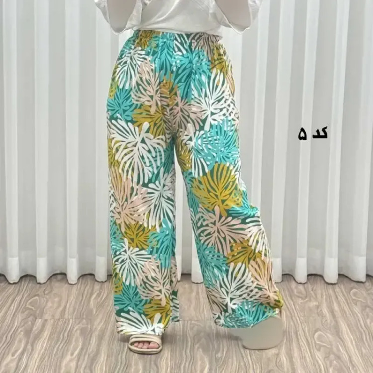 شلوار راحتی زنانه نخی فری سایز مناسب تا 46