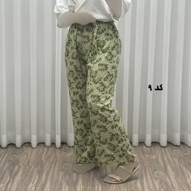 شلوار راحتی زنانه نخی فری سایز مناسب تا 46