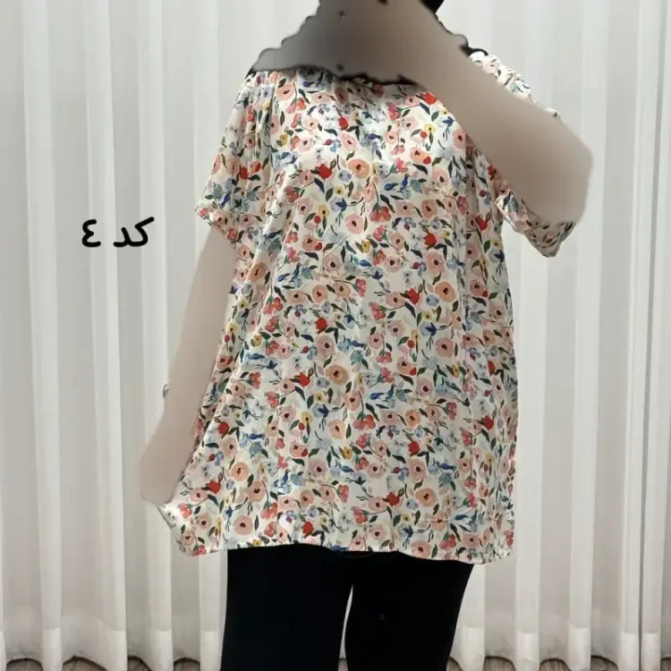 تیشرت نخی زنانه دکمه دار فری سایز مناسب تا سایز 52