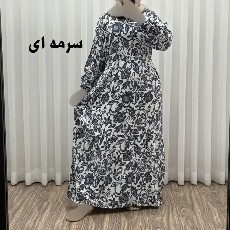 پیراهن فلور بوگاتی مدل ایوبی فری سایز زنانه تا سایز 46 چهارفصل شیک و راحت با کمربند سایه نمیاندازد
