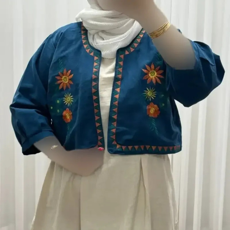 کت سارافون لینن مدل یولیا فری سایز زنانه مناسب تا سایز 48 چهارفصل شیک و راحت
