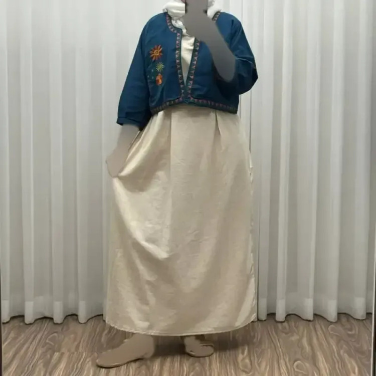 کت سارافون لینن مدل یولیا فری سایز زنانه مناسب تا سایز 48 چهارفصل شیک و راحت