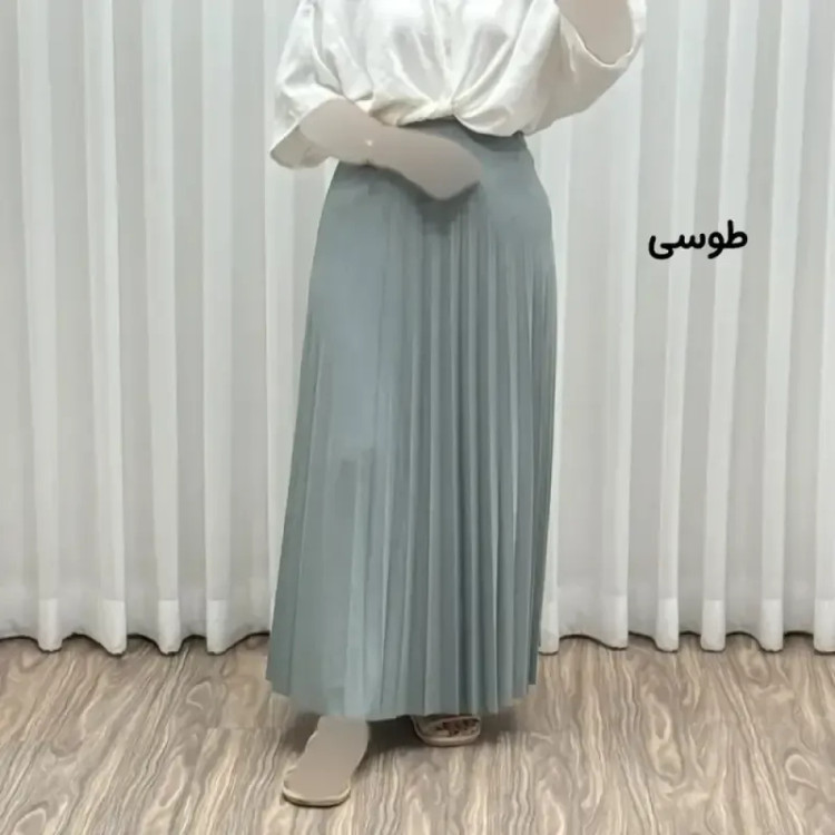 دامن پلیسه زنانه جودون گرم بالا فری سایز (36 تا 46) بدون آستر 6 رنگ