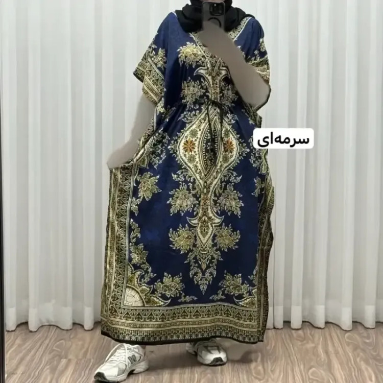 پیراهن پانچ زنانه سیلک هندی فری سایز مناسب تا 54 با قابلیت تنظیم سایز (گتدار)
