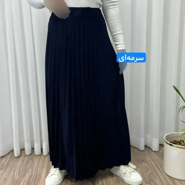 دامن پلیسه زنانه جودون گرم بالا فری سایز (36 تا 46) بدون آستر 6 رنگ