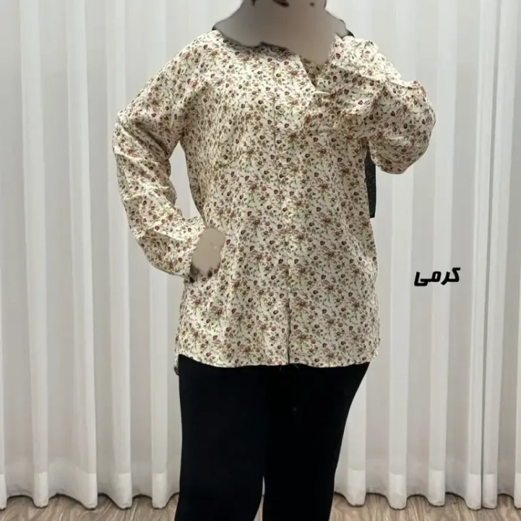 شومیز نخی جلوباز زنانه و دخترانه پارچه خارجی بدون آبرفت و چروک