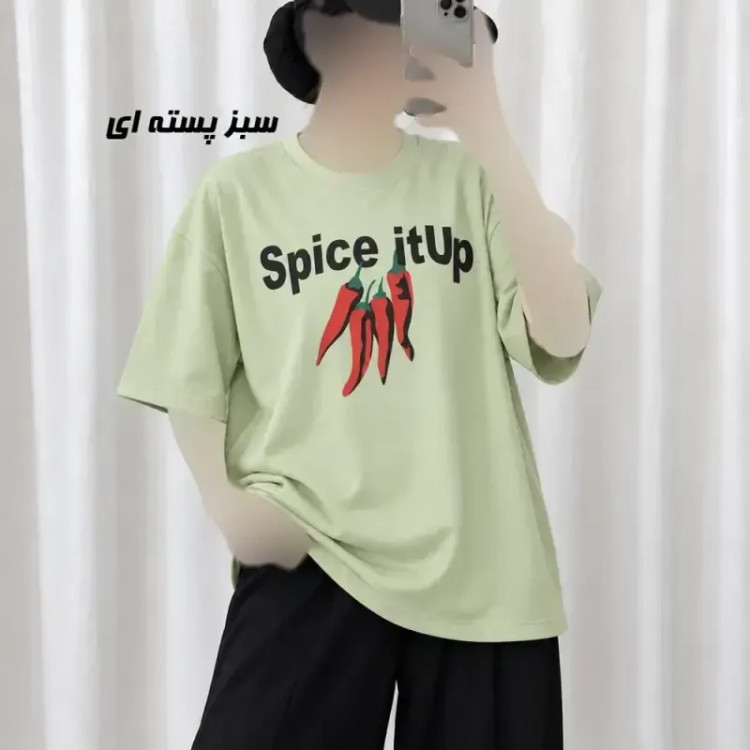 تیشرت باکسی نخ پنبه دکمه دار زنانه و دخترانه فری سایز