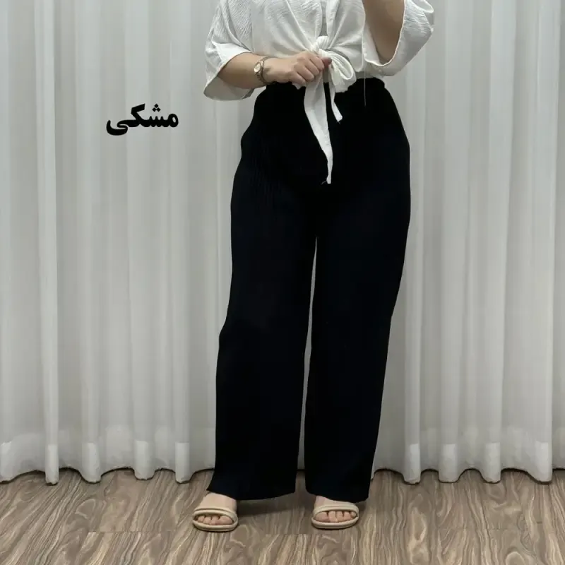 شلوار زنانه جودون پلیسه فری سایز مناسب تا سایز 48 قد 100 سانتیمتر