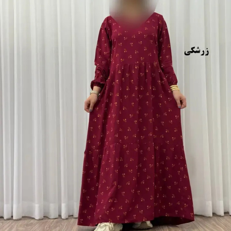 پیراهن ساحلی زنانه گلریز نخی فری سایز تا 48 آیدایی کمربند دار شیک و راحت چهارفصل