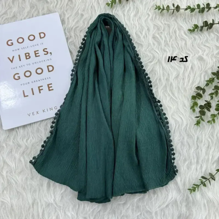 شال نخی ساده برشکا دور عدسی قواره 65 در 190 سانتی متر