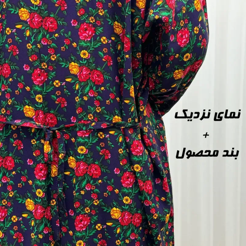 پیراهن ساحلی زنانه ترکمنستان طلاکوب گل ریز فری سایز تا 54 جنس نخی چهارفصل شیک