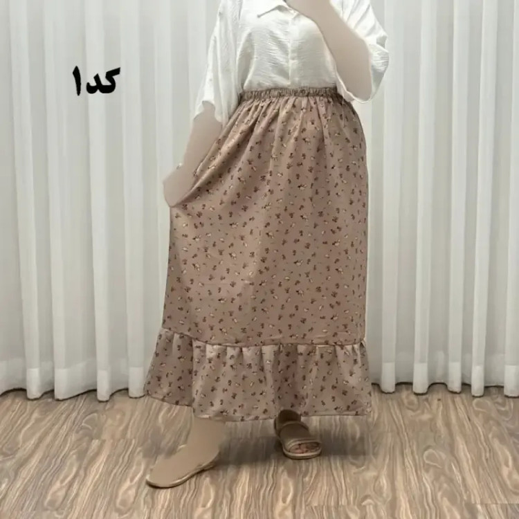 دامن پفکی مدل پرپری فری سایز زنانه تا سایز 54 تنخور شیک و راحت چهارفصل بدون آبرفت و رنگرفتگی