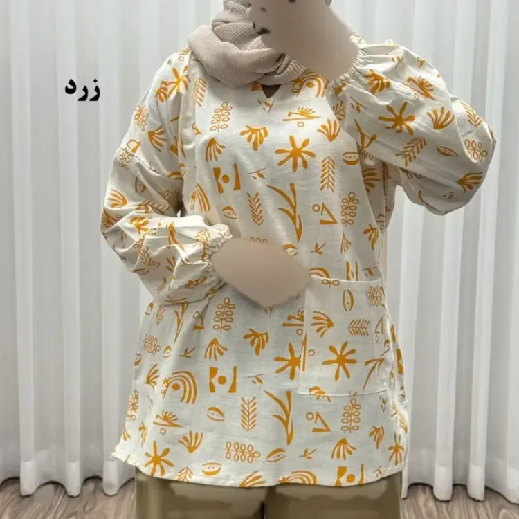 مانتو جلوبسته لینن فری سایز تا 50 کد 1819 زنانه چهارفصل تنخور راحت