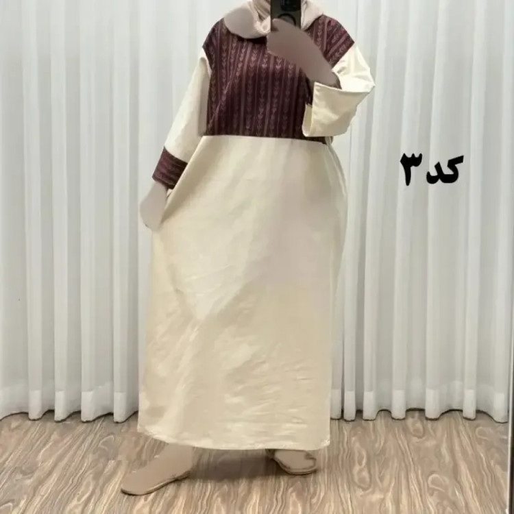 پیراهن کفتان لینن پاییزه فری سایز زنانه تا سایز 50 شیک و راحت کمربند دار بدون سایه اندازی