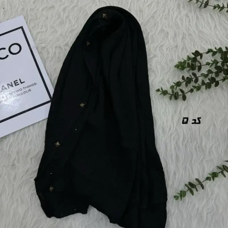 شال نخی مشکی قواره بزرگ 90 در 200 سانتیمتر بدون سُر خوردن و چروک شدن