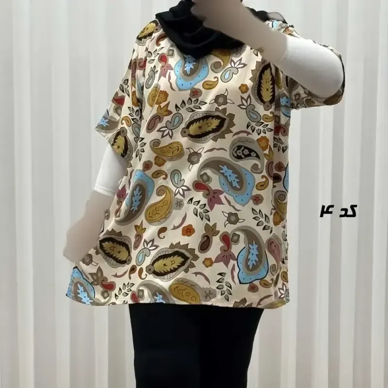 تیشرت نخی زنانه و دخترانه دکمه دار چهارفصل سایز بزرگ