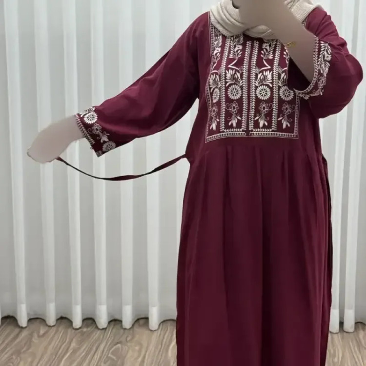 پیراهن ساحلی نخی زنانه مدل الهه فری سایز مناسب تا 44 با کمربند