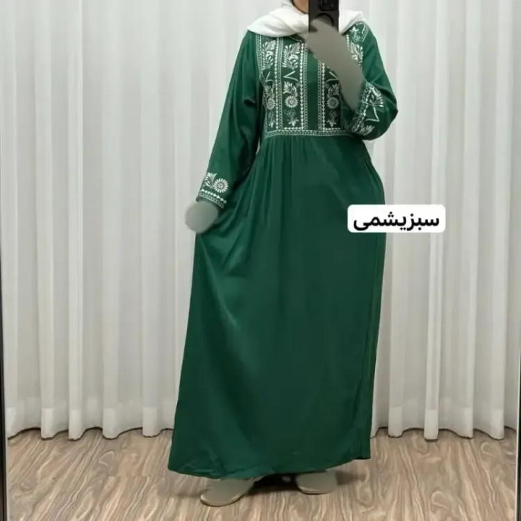 پیراهن ساحلی نخی الهه ساره فری سایز تا 46 شیک و راحت چهارفصل سایه نمیاندازد کمربند دارد