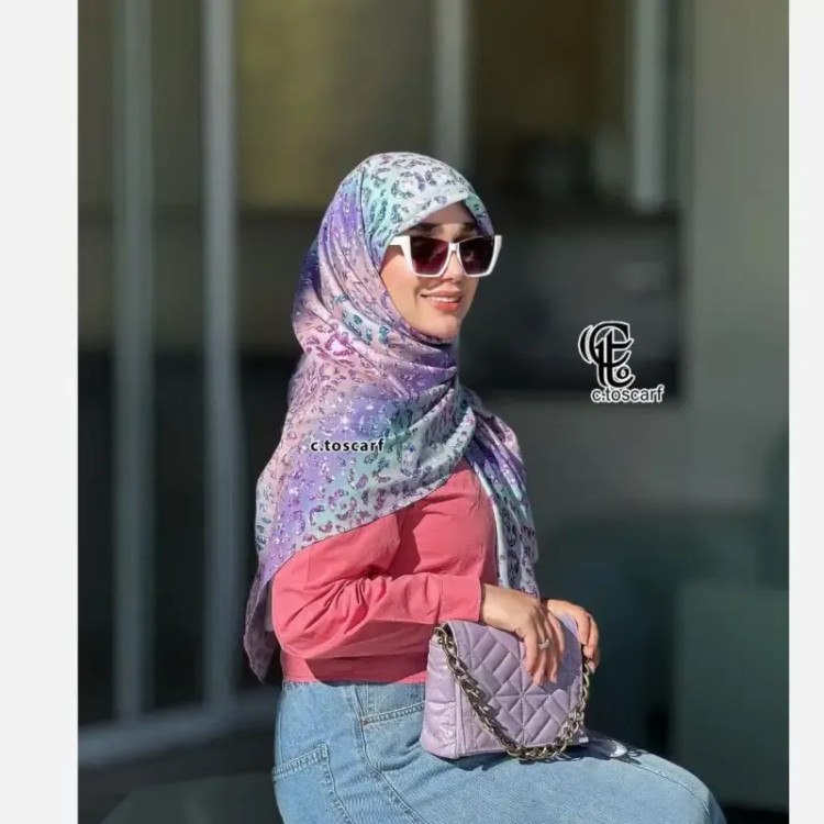 روسری نخ کاستوم قواره 140 طرح آنجل دخترانه