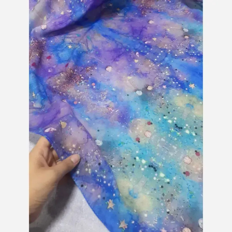 روسری نخی کاستوم طرح ساحل قواره 110
