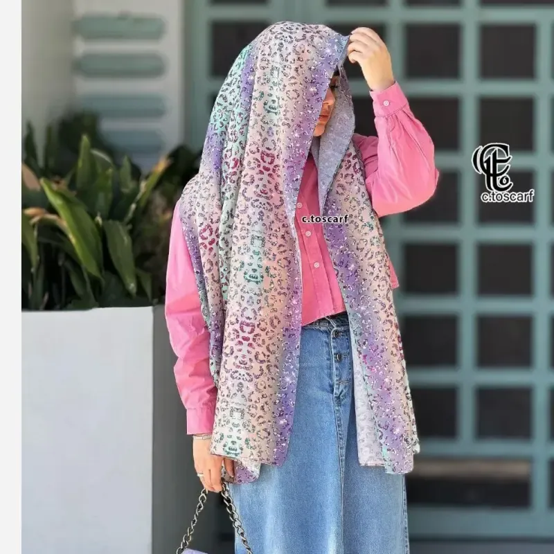 شال نخ کاستوم طرح آنجل رنگ گلبهی قواره 200×70