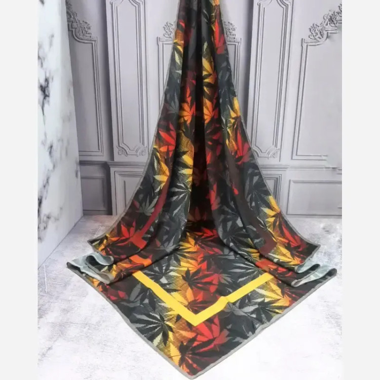 روسری نخ کاستوم طرح گلمهر قواره 140 سانتی متر چرخ دوز مزونی