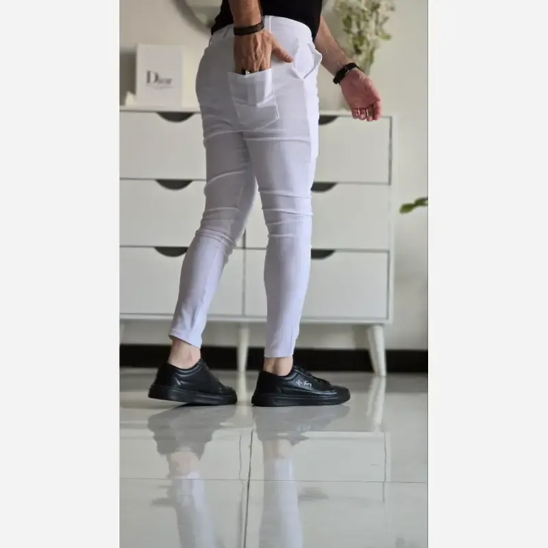 شلوار کتان اسپرت و جذب مردانه پارچه بنگال سایز بزرگ